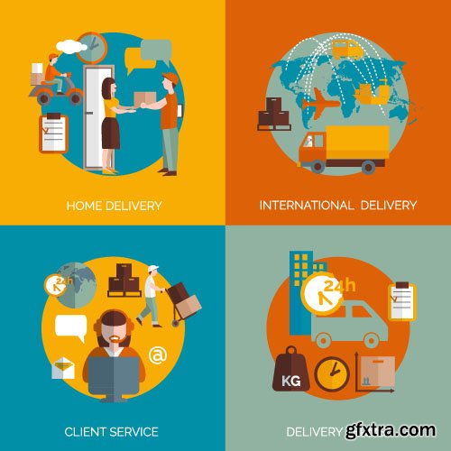 Business Process Success Elements #1 Flat Collection 25xEPS