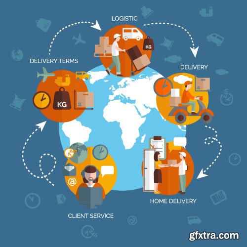 Business Process Success Elements #1 Flat Collection 25xEPS