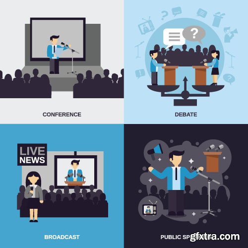 Business Process Success Elements #1 Flat Collection 25xEPS