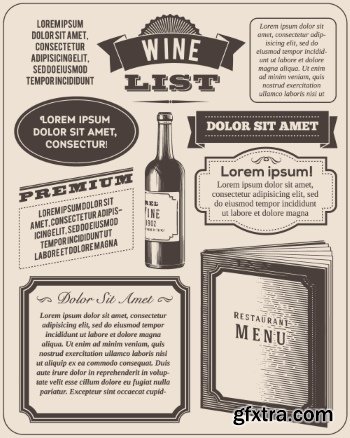 Retro &amp; Vintage Design Elements 18xEPS