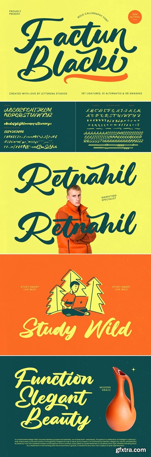 CreativeMarket - Factun Blacki Bold Calligraphy Font