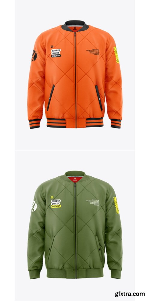 YellowImages - Men\'s Bomber Jacket Mockup - Front View - 119547