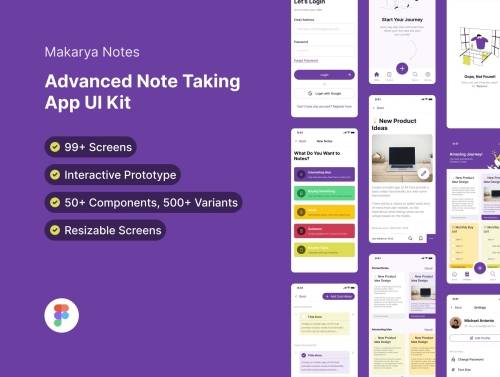 'Makarya Notes - Advanced Note Taking App - Design System & UI Kit' 'Makarya Notes - Advanced Note Taking App - Design System & UI Kit'