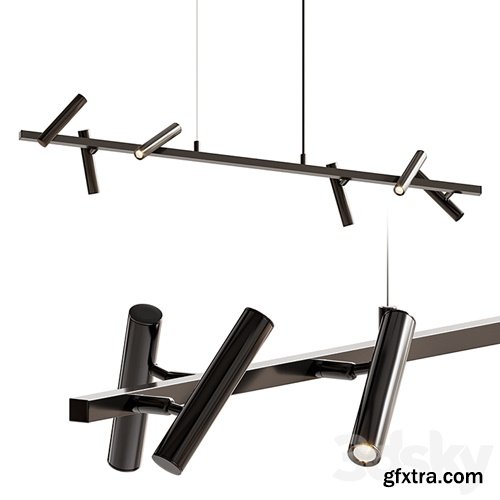 3dsky Pro - Elongated black leeds long mj chandelier