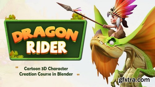 Wingfox - Dragon Rider Cartoon 3D Character Creation Course in Blender