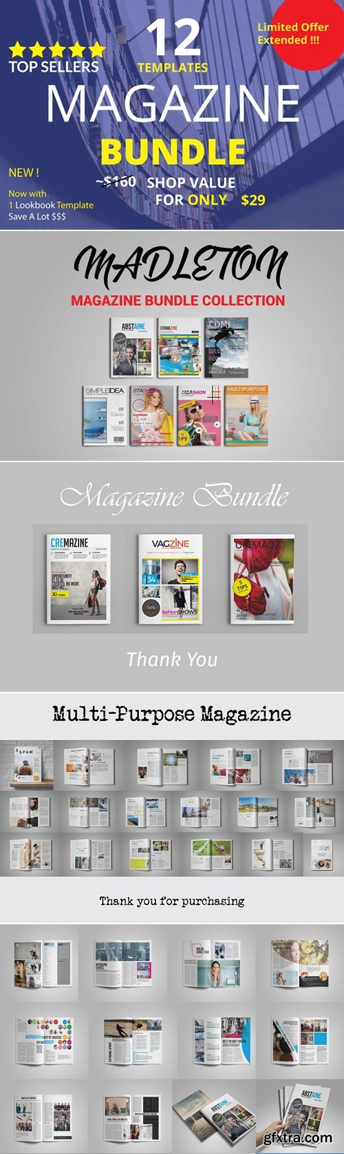 CreativeMarket - Mega Big Magazine Template Bundle 291034