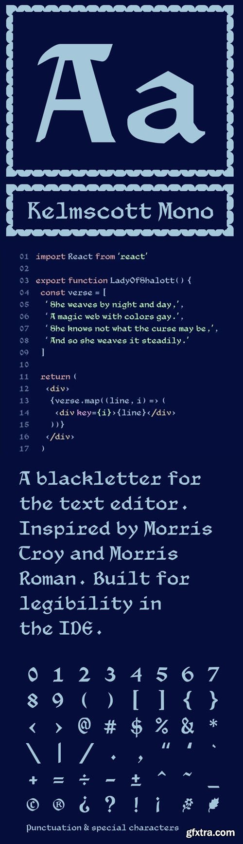 Kelmscott Mono Font Kelmscott Mono Font