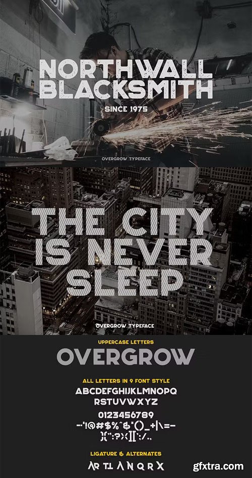 Overgrow Typeface - Uppercase Letters with 9 Styles Overgrow Typeface - Uppercase Letters with 9 Styles