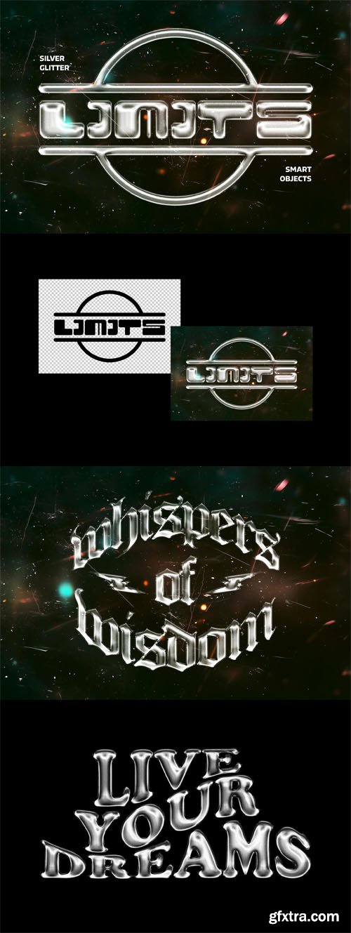 Silver Glitter Text Effect for Photoshop Silver Glitter Text Effect for Photoshop