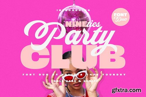CreativeMarket - Nineties Party Club | Retro Font Duo