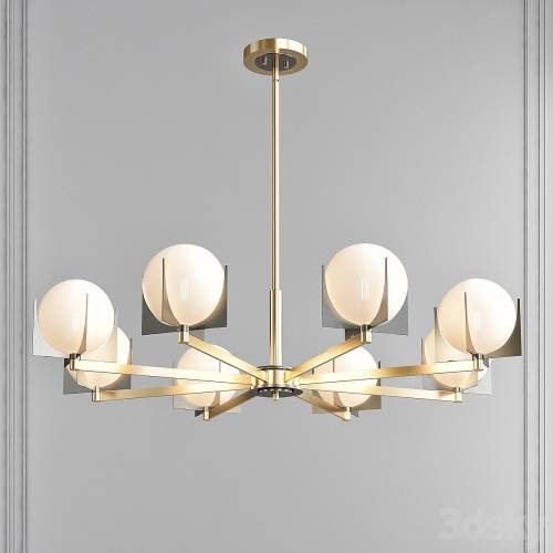 '3dsky Pro - Finn Satin Brass-Brushed Platinum 8 Light Chandelier by Maxim Lighting'
