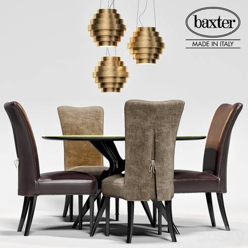 '3dsky Pro - Baxter table LIQUID LUNCH, LEVANTE chair, lamp GUGGIE'
