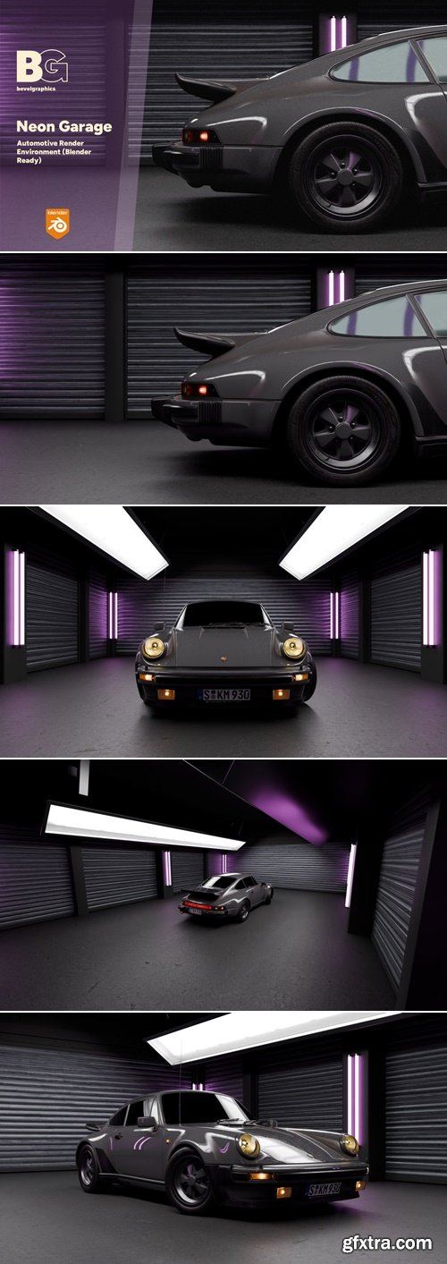 Artstation - Neon Garage &ndash; Automotive Render Environment (Blender Ready)