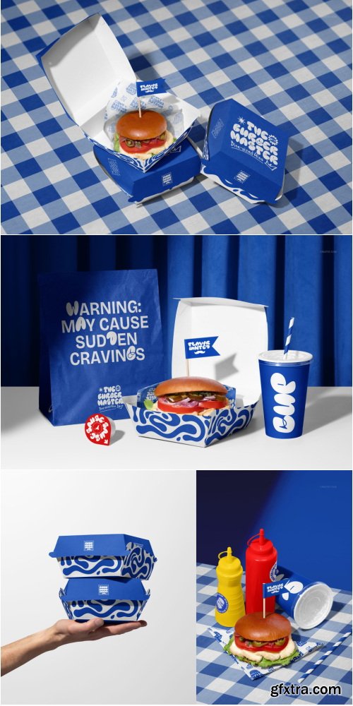 Creatsy - Vegan Burger Bar Brand Identity Mockup Bundle