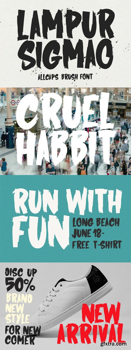 Lampur Sigmao - Allcaps Brush Display Font Lampur Sigmao - Allcaps Brush Display Font