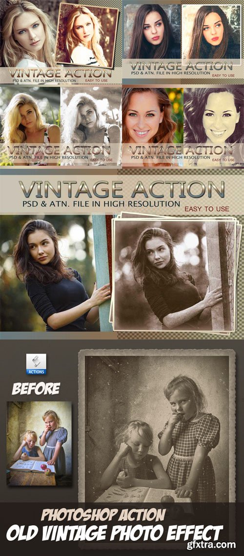 Vintage Actions & Photo Effects Collection for Photoshop Vintage Actions & Photo Effects Collection for Photoshop