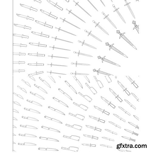 Villain Brushes - Knifes, Swords and Bullets – Clipstudio Paint