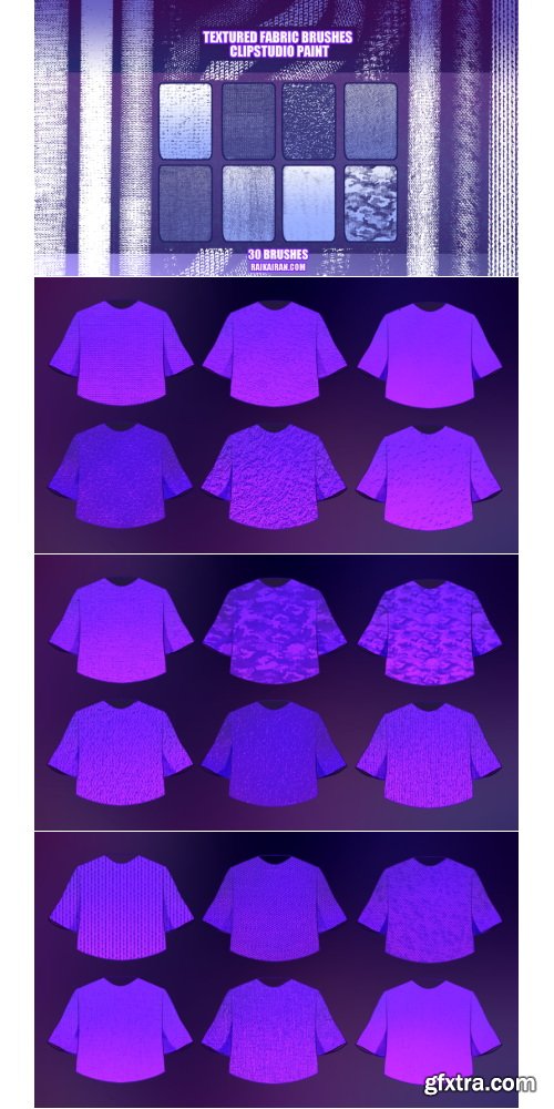 30 Fabric Texture Brushes for Clipstudio Paint