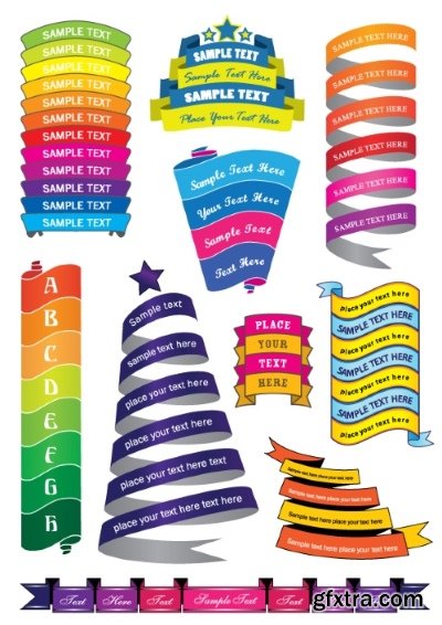 Text Box, Ribbon & Banner Collection 25xEPS