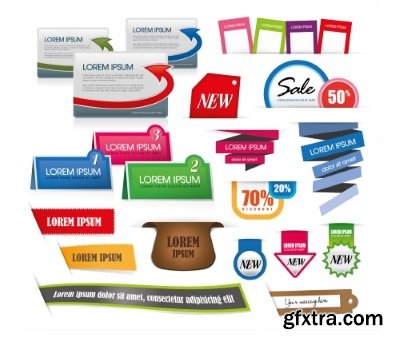 Text Box, Ribbon & Banner Collection 25xEPS