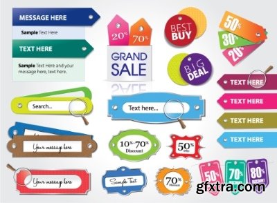 Text Box, Ribbon & Banner Collection 25xEPS