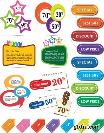 Text Box, Ribbon & Banner Collection 25xEPS