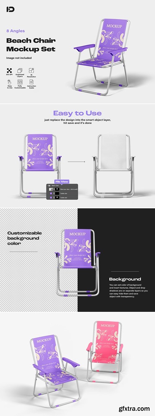 CreativeMarket - Beach Chair Mockup Set