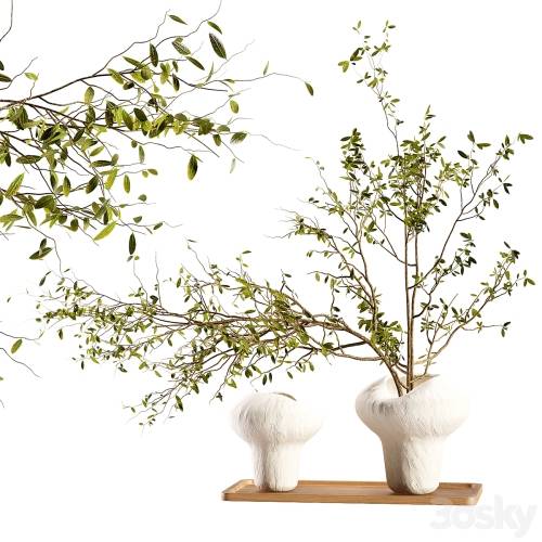 '3dsky Pro - Plum branch in a stone vase' '3dsky Pro - Plum branch in a stone vase'