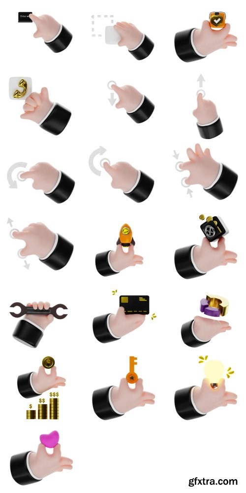 Iconscout - Playful Hand Gesture For Finance 3D Icon Pack