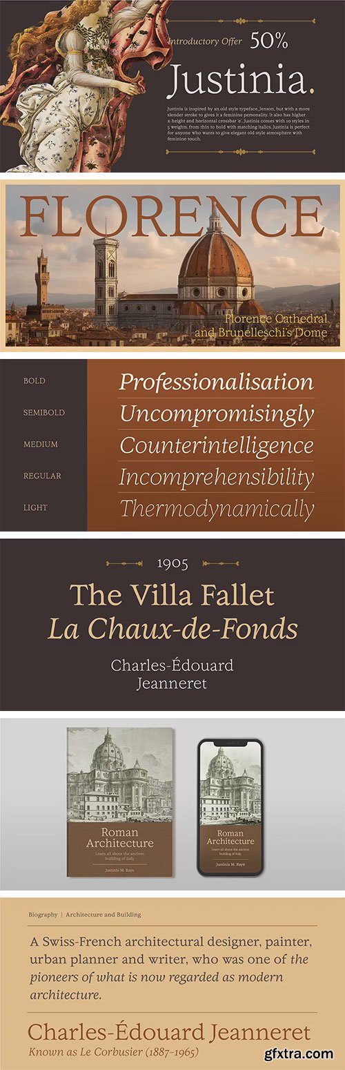 Justinia Font Family 10xOTF Justinia Font Family 10xOTF