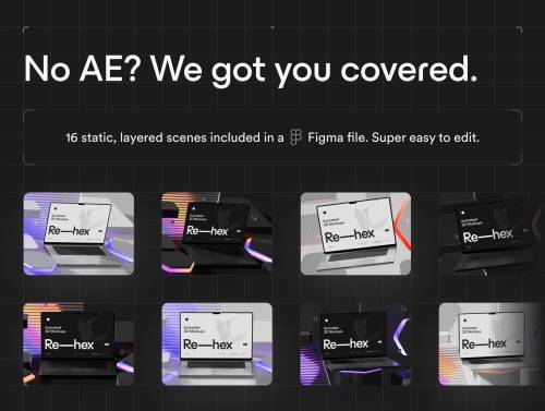 'Rehex Vol.1 – Animated 3D Mockups' 'Rehex Vol.1 – Animated 3D Mockups'