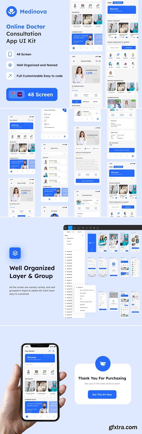 Medinova - Online Doctor Consultation App UI Kit