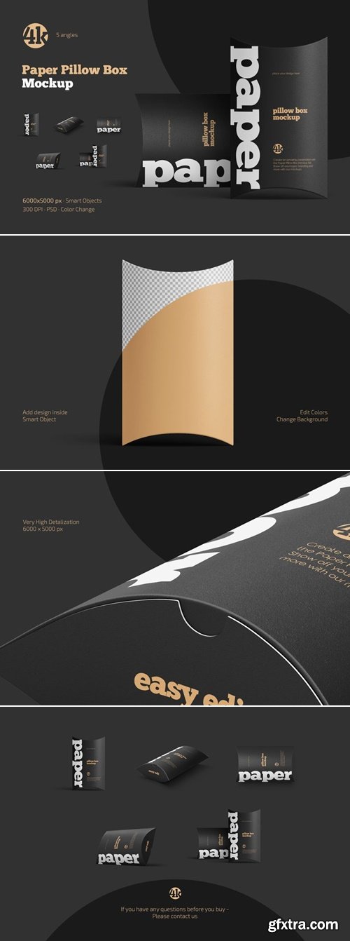 Country4k - Paper Pillow Box Mockup Set