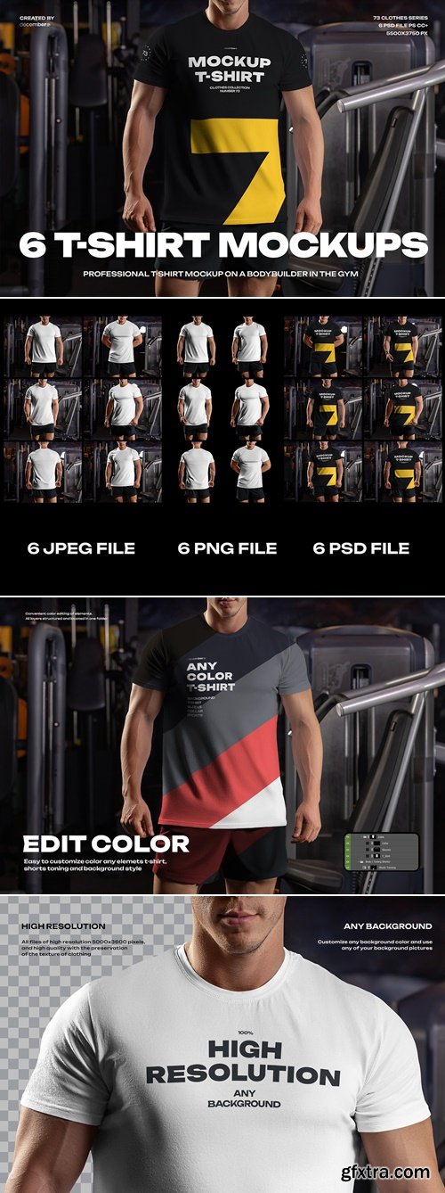CreativeMarket - Mockup Men\'s T-shirt in the Gym