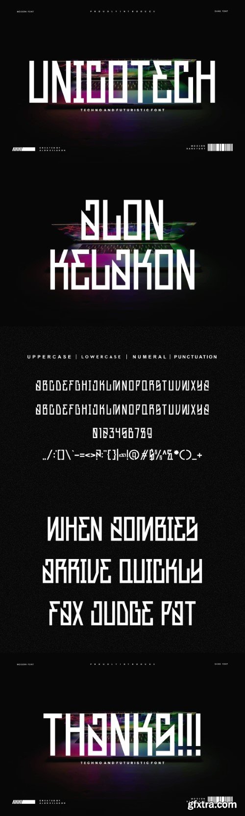 Unicotech - Futuristic & Modern Tech Font