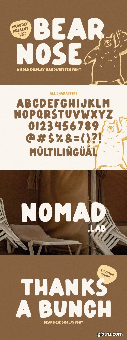 Bear Nose – Bold Display Handwritten Font TT