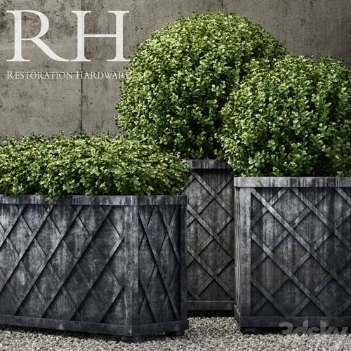 '3dsky Pro - Restoration Hardware weathered steel lattice planters'