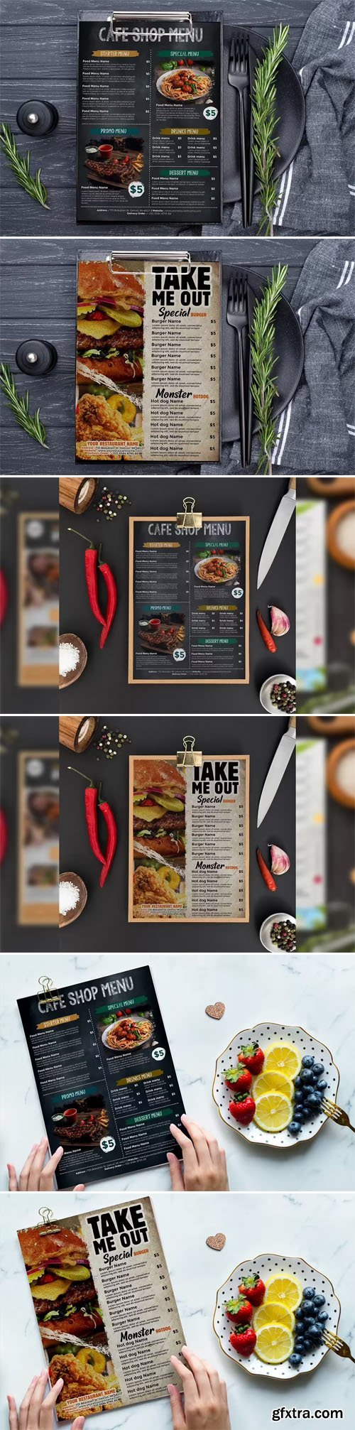 Classic Restaurant & Cafe Menus PSD Templates