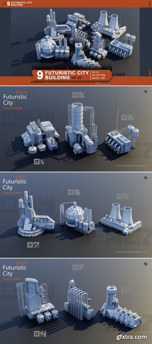 Artstation - Futuristic City Kitbash (Factory) Vol 2 Artstation - Futuristic City Kitbash (Factory) Vol 2
