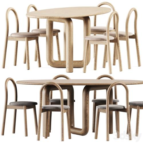 '3dsky Pro - Oval Mono Table by Objects & Ideas and Bobby Upholstered Chair by DesignByThem' '3dsky Pro - Oval Mono Table by Objects & Ideas and Bobby Upholstered Chair by DesignByThem'