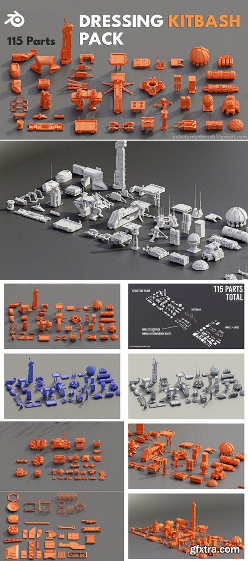SuperhiveMarket - Sci-Fi Buildings: Modular Kitbash Pack