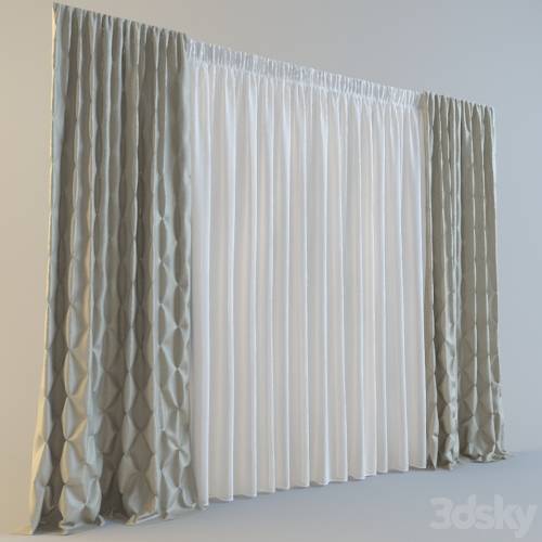 '3dsky Pro - curtains with tucks' '3dsky Pro - curtains with tucks'