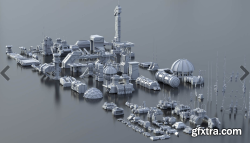 Sci-Fi Building Dressing Kitbash Pack 3D Model