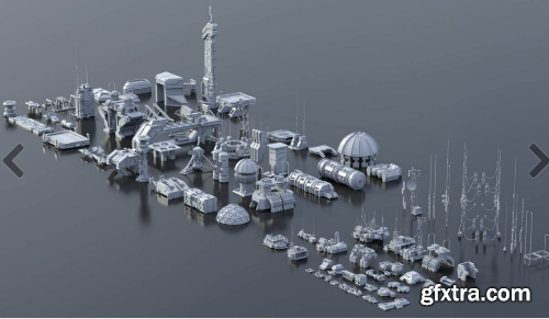 Sci-Fi Building Dressing Kitbash Pack 3D Model