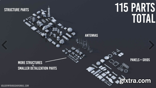 Sci-Fi Building Dressing Kitbash Pack 3D Model