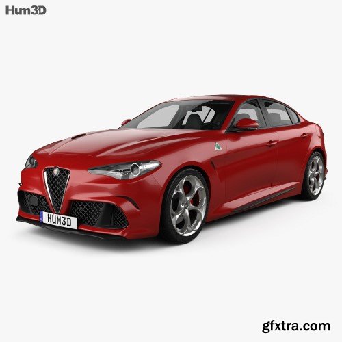 3DModels - Alfa Romeo Giulia Quadrifoglio with HQ interior 3D model