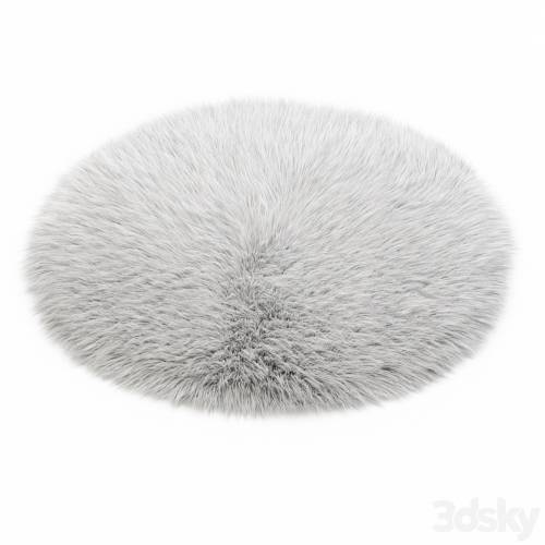 '3dsky Pro - White round carpet fur' '3dsky Pro - White round carpet fur'