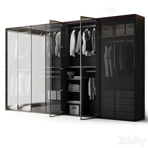 '3dsky Pro - Modern Aluminum Glass Door Wardrobe'