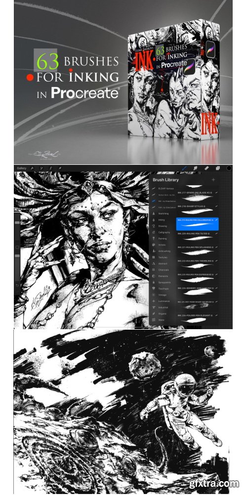 Eldar Zakirov - INK - 63 Brushes For Inking in Procreate