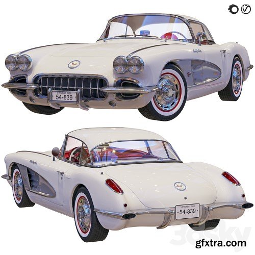3dsky Pro - Chevrolet Corvette Coupe 1960 with a roof